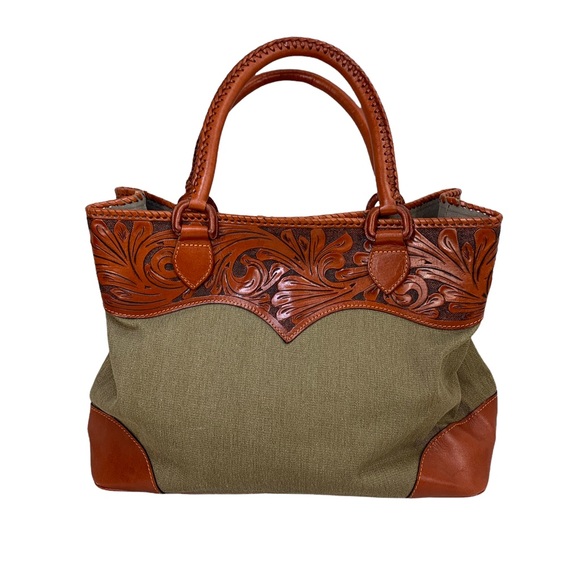 Origenes Handbags - Origenes David Luna Tooled Leather Shoulder Tote Bag Purse